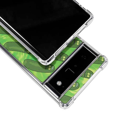 Adult Swim Rick and Morty Pickle Rick Pattern Google Pixel 6 Clear Case